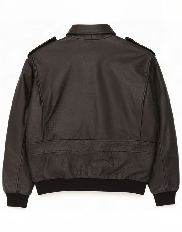 Veste d'aviateur en cuir vintage pour homme UK 42 XL Noir