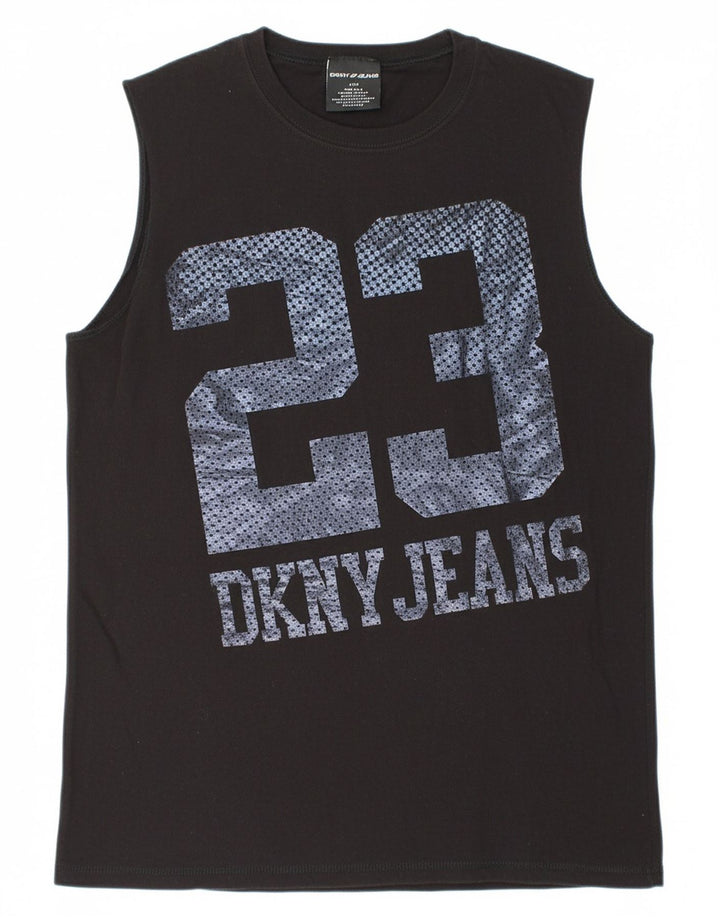 DKNY Mens Graphic Vest Top Large Black Cotton