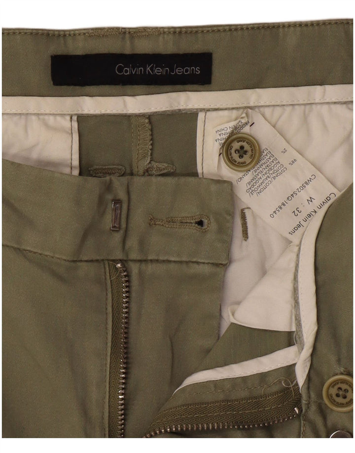 Calvin Klein Jeans Pantalon Chino Slim Homme W32 L27 Kaki Coton Classique