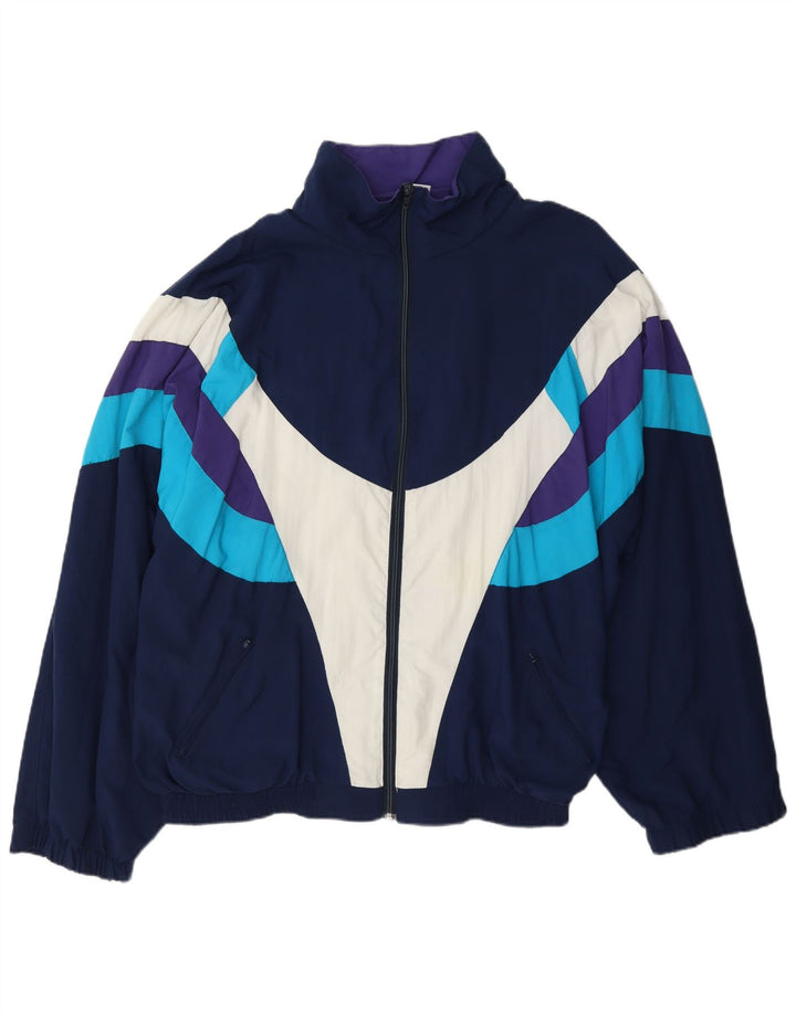 Tactel Veste de survêtement pour homme 2XL Bleu marine Colourblock Polyamide