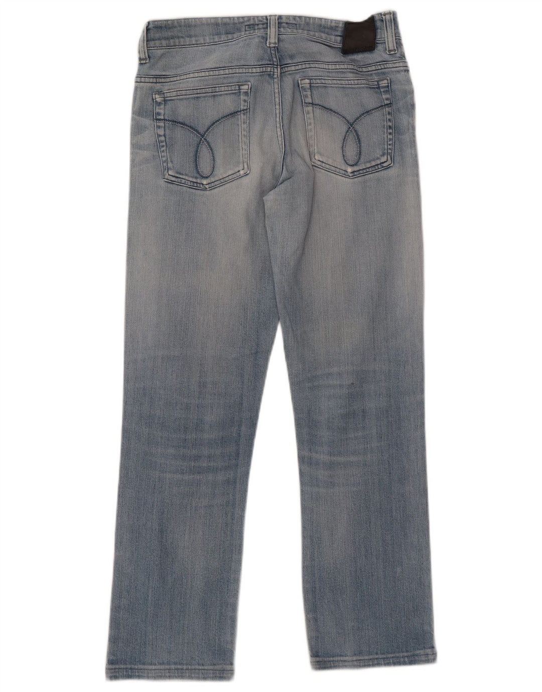 CALVIN KLEIN Jean droit Femme W28 L28 Bleu Coton