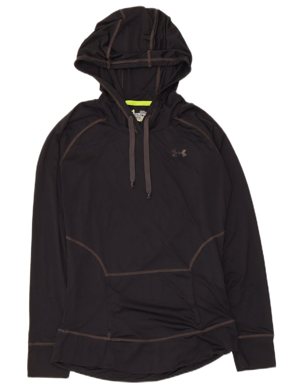 Under Armour Heat Gear Haut à capuche à manches longues pour femme UK 10 Petit Noir