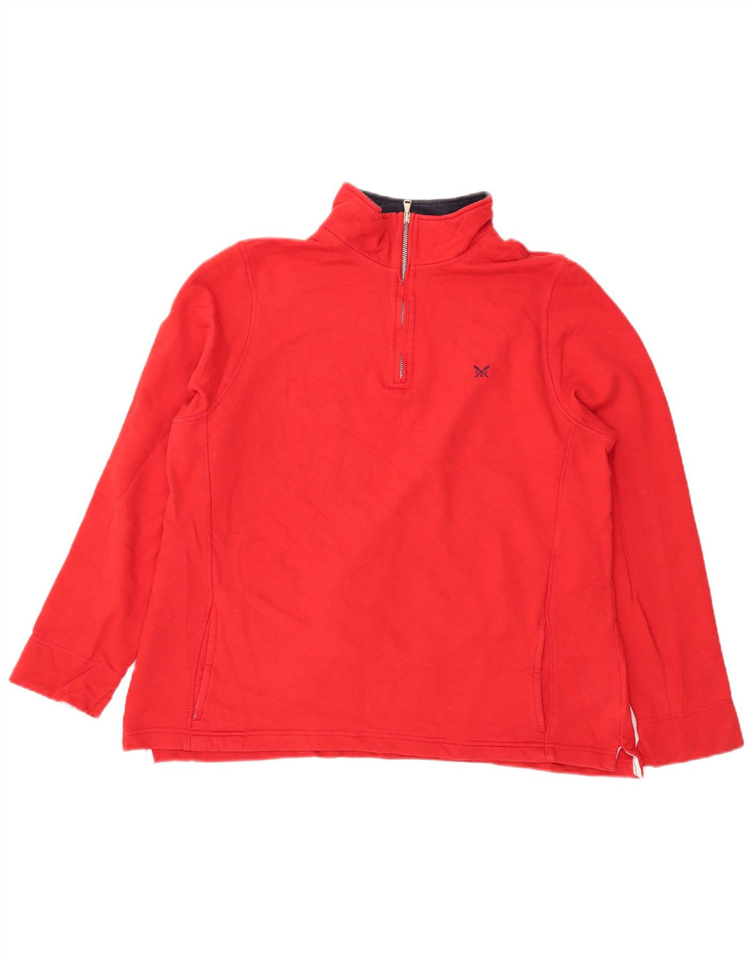 CREW CLOTHING Sweat-shirt surdimensionné à col zippé pour femme UK 18 XL Rouge