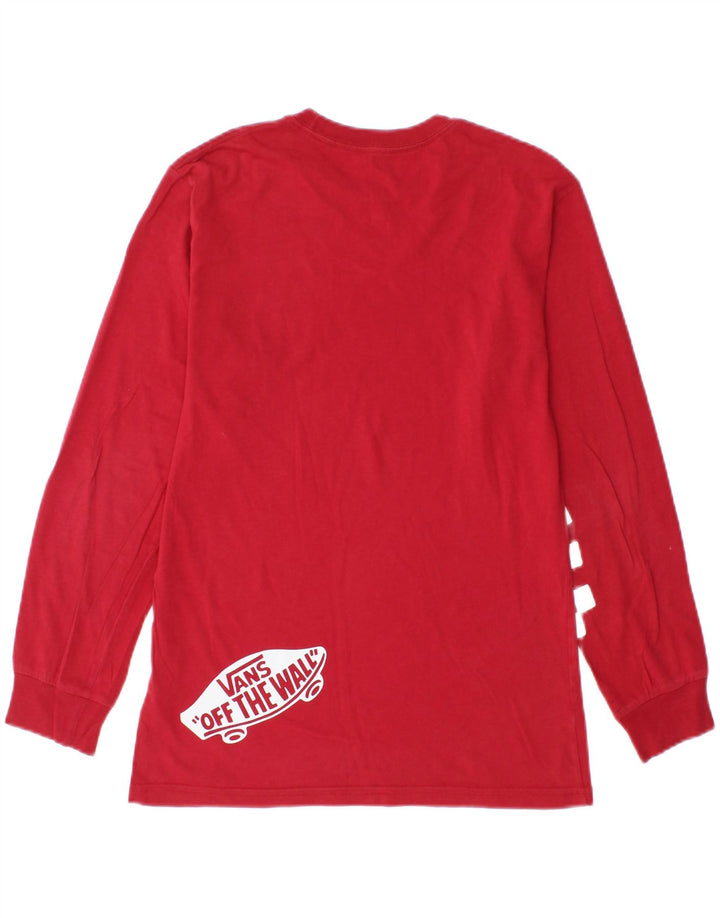 VANS Haut graphique à manches longues pour homme Coupe classique Petit coton rouge