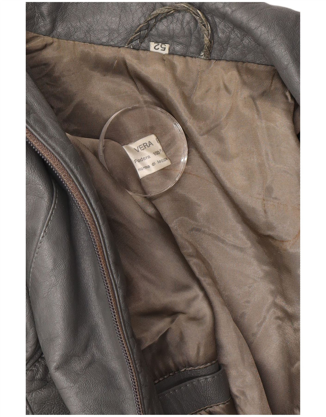 veste en cuir homme vintage IT 52 XL cuir gris