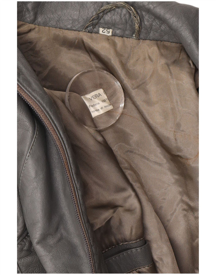 veste en cuir homme vintage IT 52 XL cuir gris