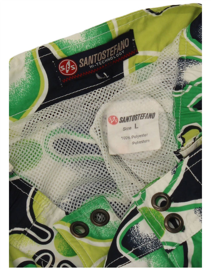 Santo Stefano Short de Bain Homme Grand Vert Floral Polyester