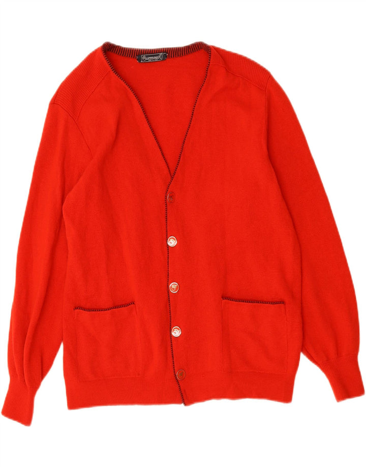 VINTAGE Womens Cardigan Sweater UK 14 Large Red Vintage Vintage and Second-Hand Vintage from Messina Hembry 