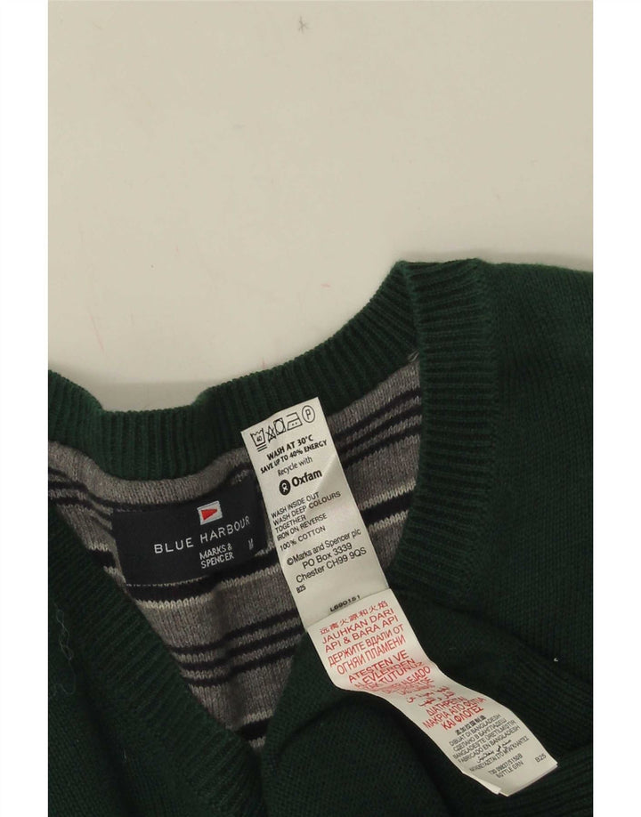 Marks & Spencer Pull Blue Harbor Col V Homme Vert Moyen Coton