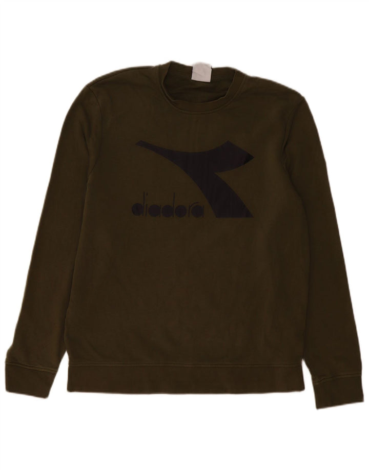 Diadora Homme Sweat-Shirt Graphique Petit Kaki Coton