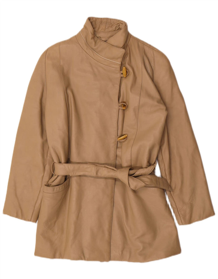 manteau en cuir femme vintage UK 12 Beige moyen