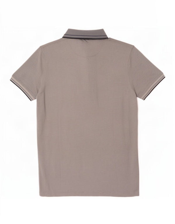 Hugo Boss Polo Regular Fit XL en coton rayé gris