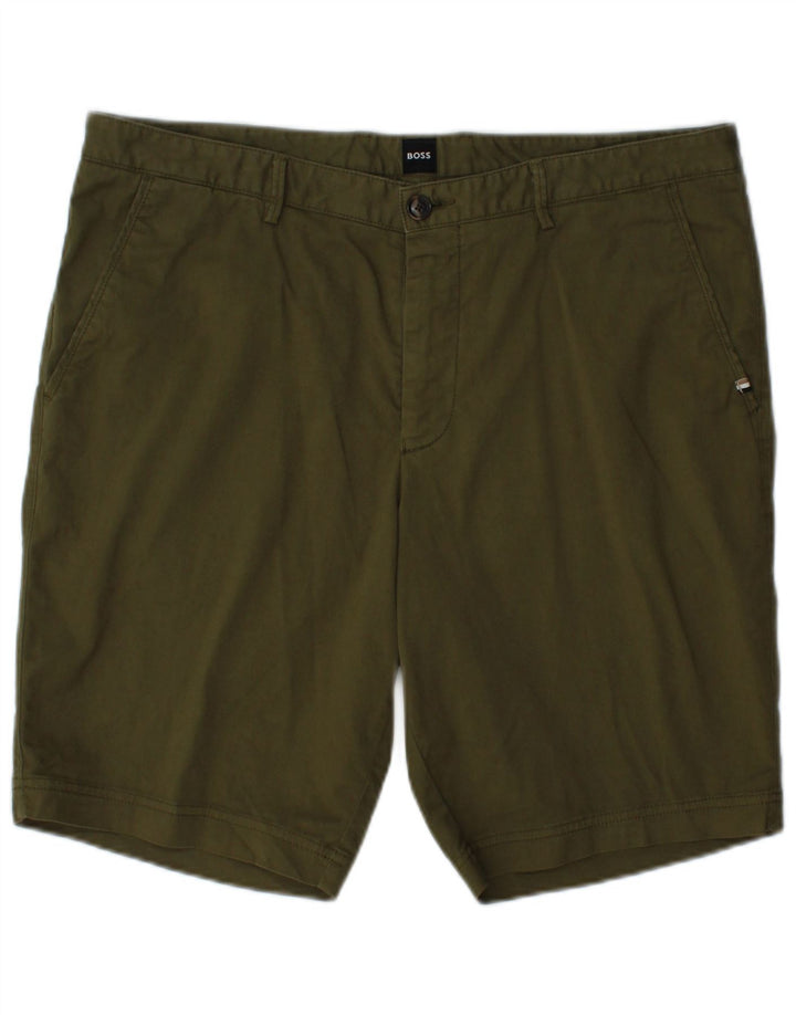 HUGO BOSS Short Chino Homme IT 52 XL W36 Kaki Coton