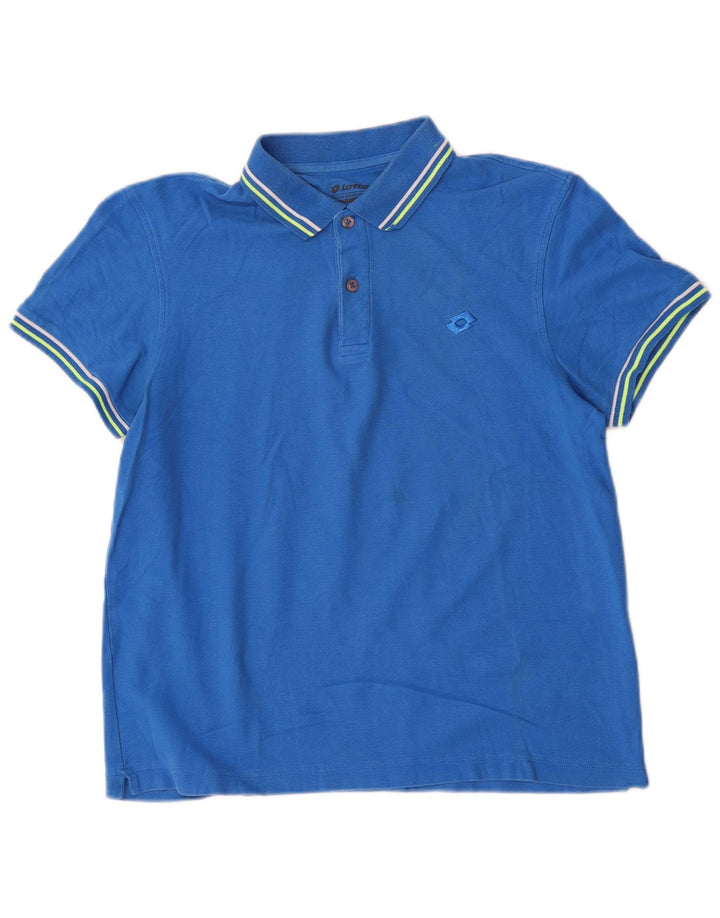 Lotto Polo Homme Petit Bleu Rayé Coton