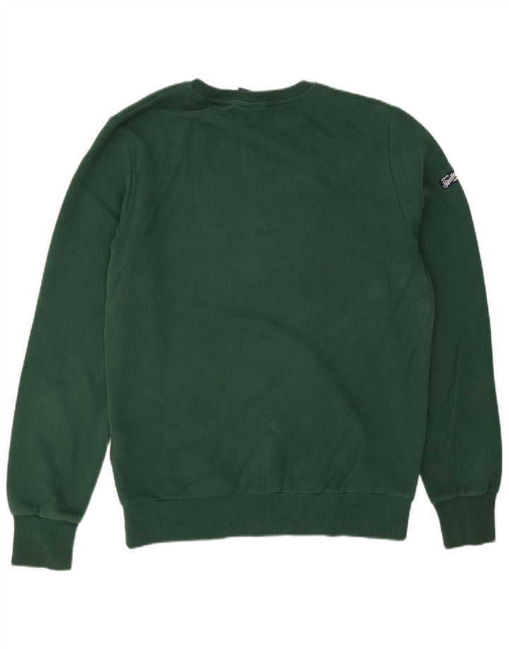 Superdry Homme Graphic Sweatshirt Jumper Large Vert Coton