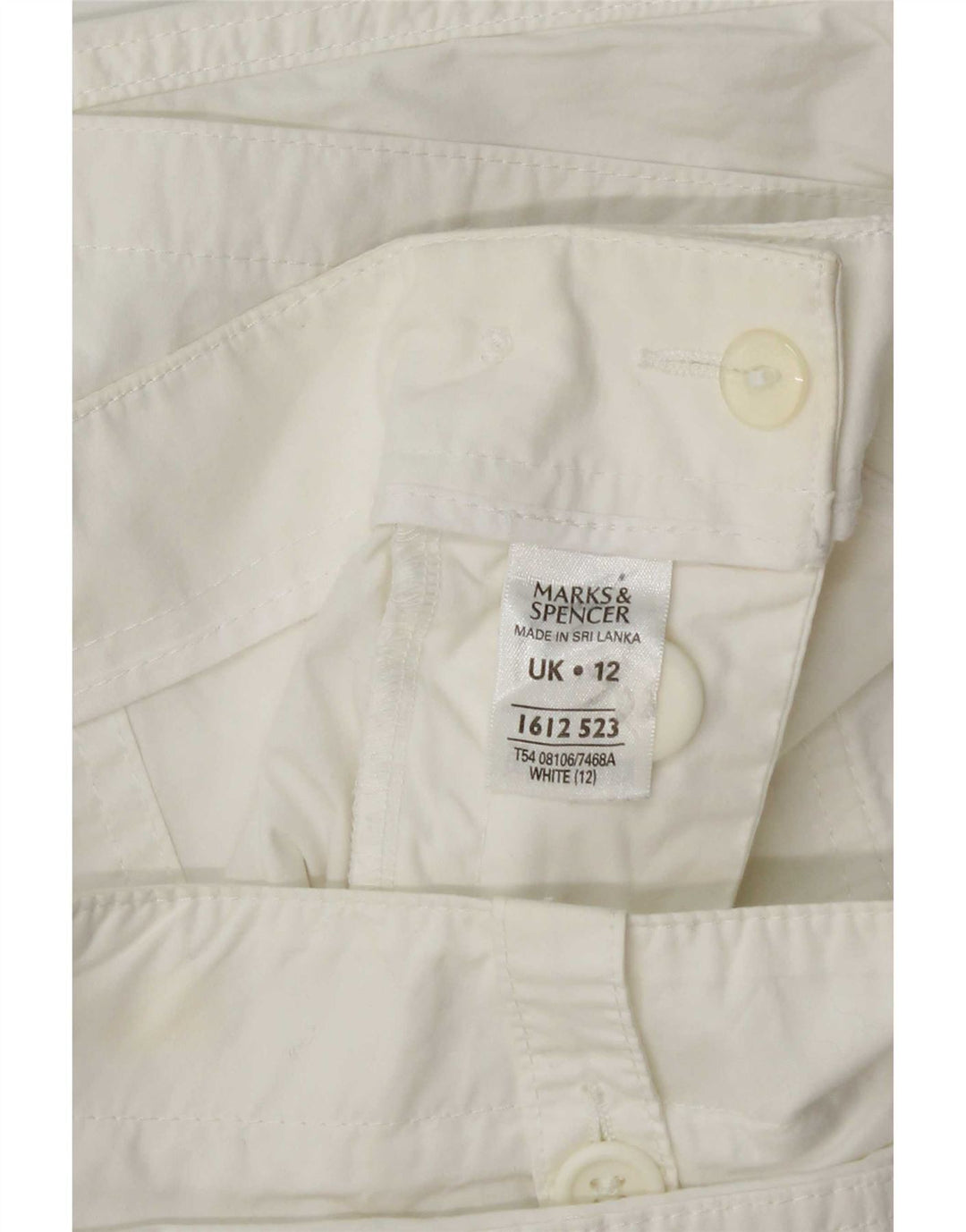 Marks & Spencer Short cargo pour femme UK 12 Medium W32 Coton blanc