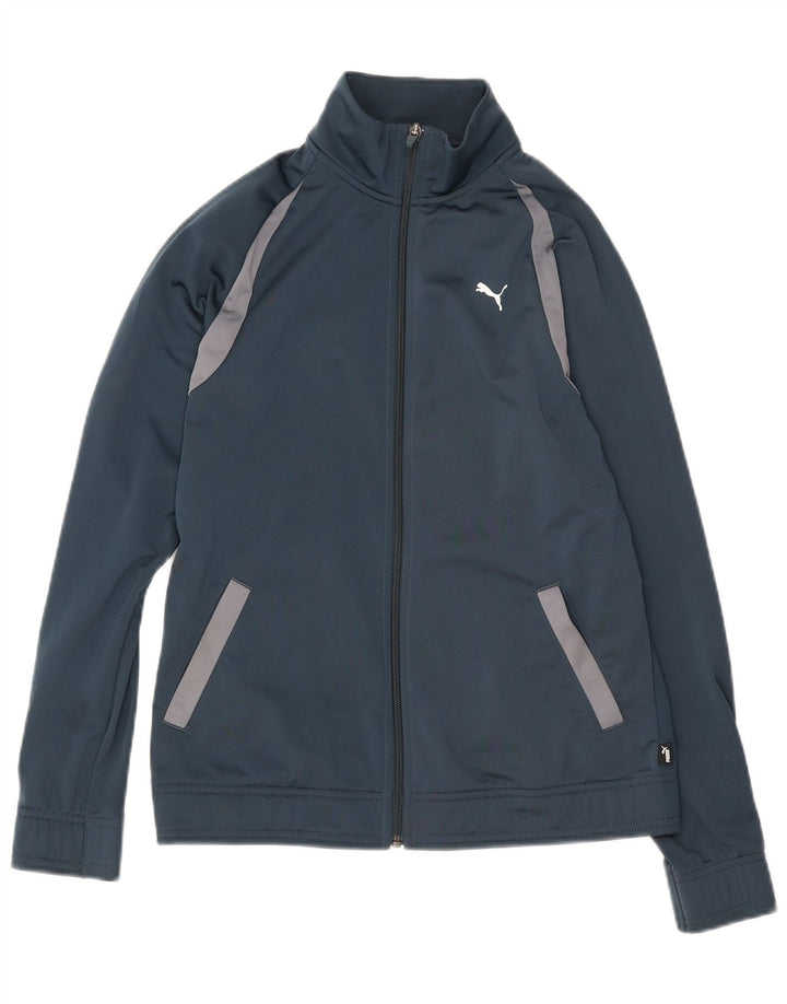 Puma Veste de survêtement pour femme UK 10 Small Bleu Colorblock Polyester