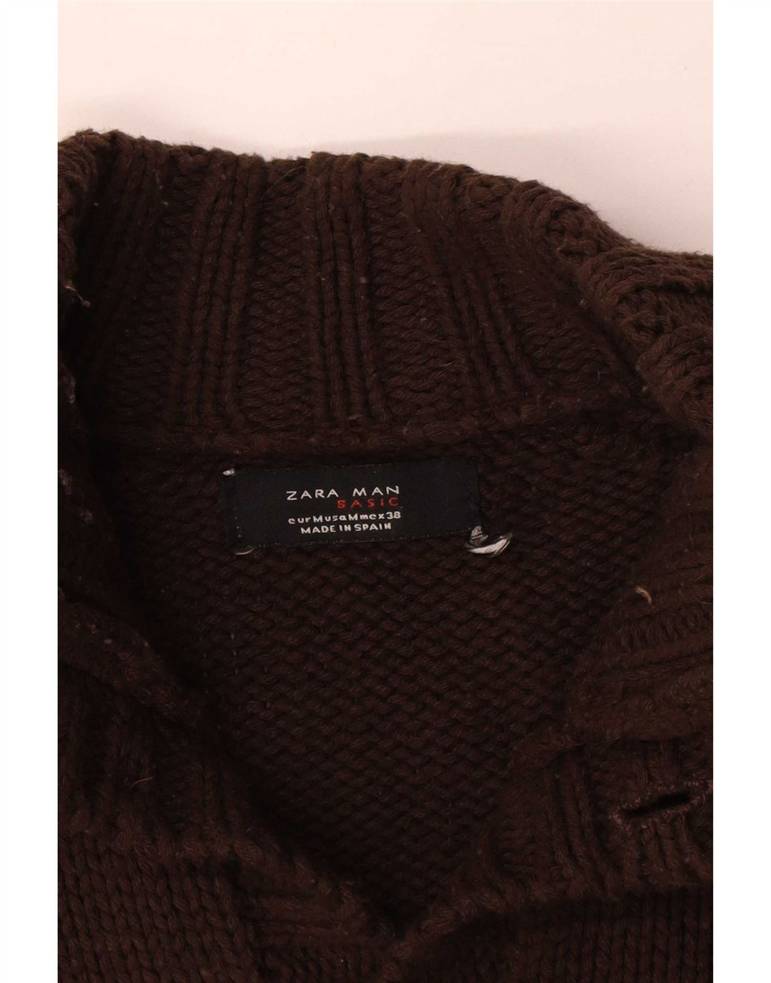 Zara Pull Cardigan Homme Marron Moyen