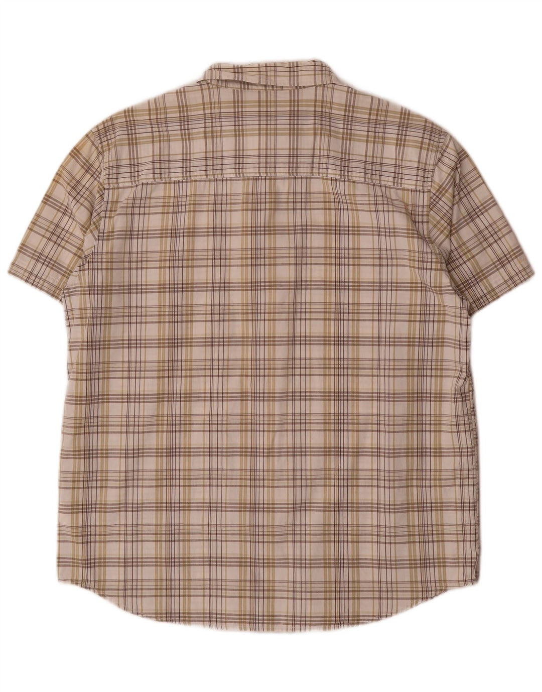Wrangler Chemise à manches courtes pour homme en coton à carreaux beiges