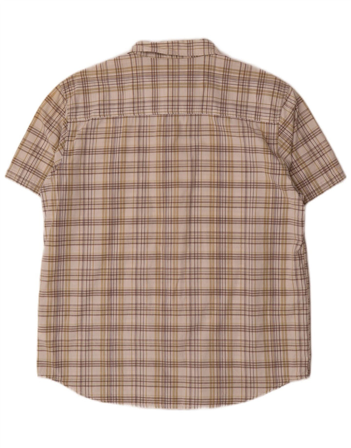Wrangler Chemise à manches courtes pour homme en coton à carreaux beiges