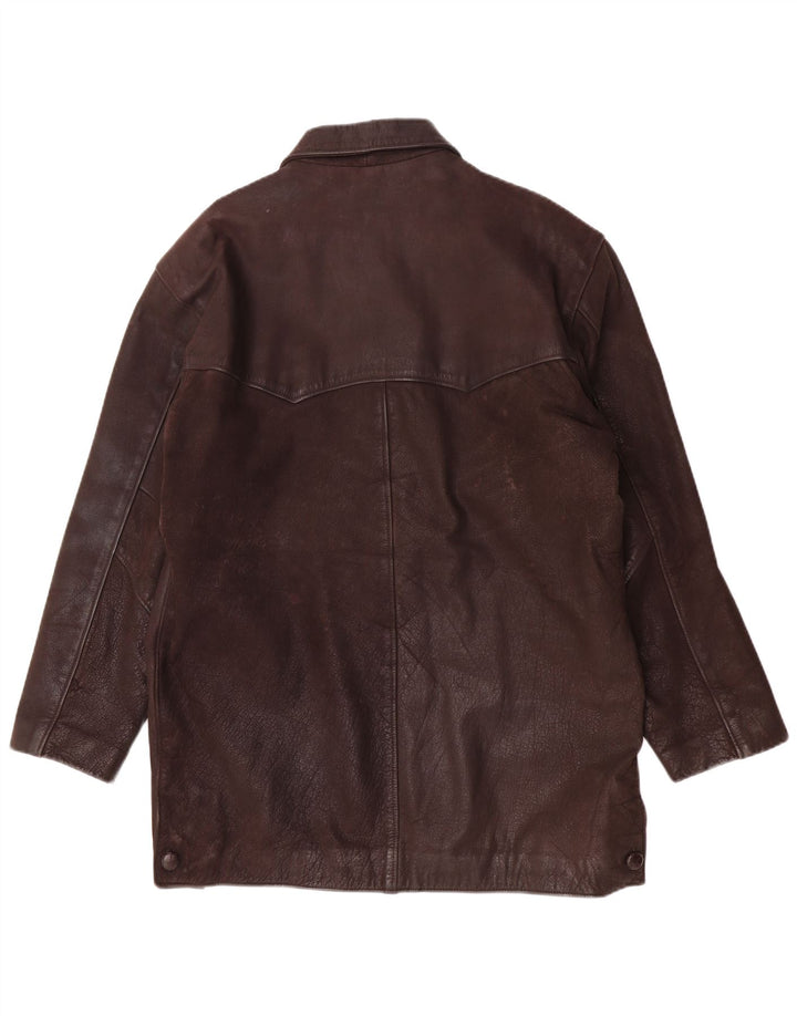 veste en cuir homme vintage UK 38 Cuir brun moyen