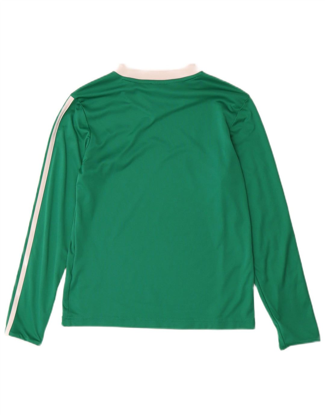 ADIDAS Haut Garçon Manches Longues 11-12 ans Large Vert Rayé Polyester