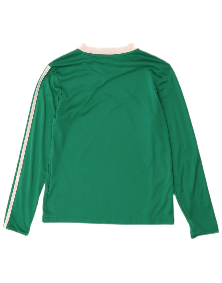 ADIDAS Haut Garçon Manches Longues 11-12 ans Large Vert Rayé Polyester