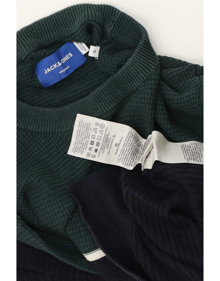 Jack & Jones Pull à col rond pour homme Small Bleu marine Colourblock
