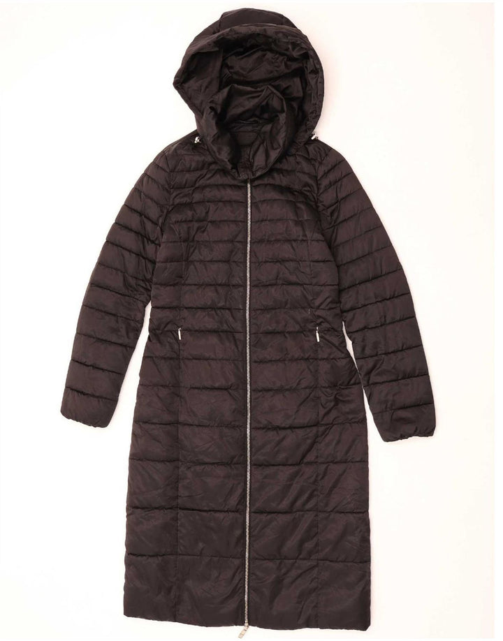 Massimo Dutti Manteau rembourré à capuche pour femme UK 10 Petit Bleu Polyester