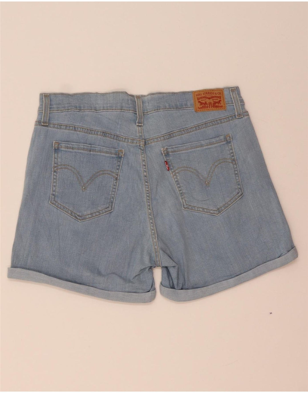 LEVI'S Short en Jean Taille Mi-Haute Femme W31 Bleu Moyen Coton
