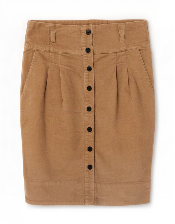 Zara Femme Jupe En Velours Côtelé Small W26 Beige