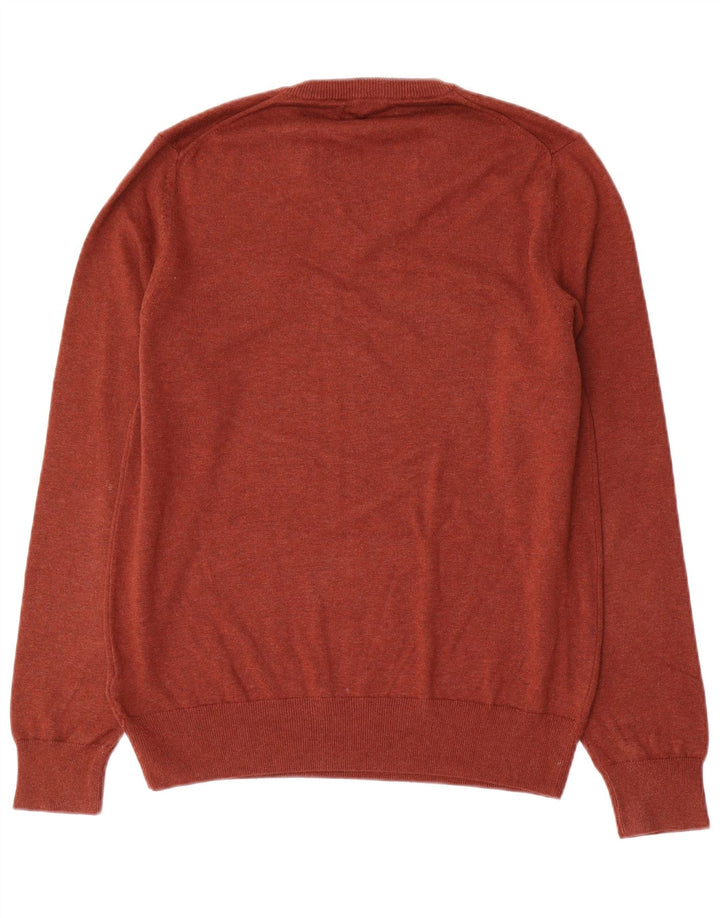 Marks & Spencer Pull col V pour homme en coton marron moyen