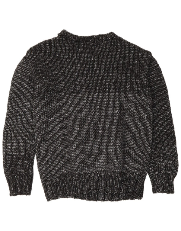 vintage Womens Crew Neck Jumper Pull UK 16 Grand Gris