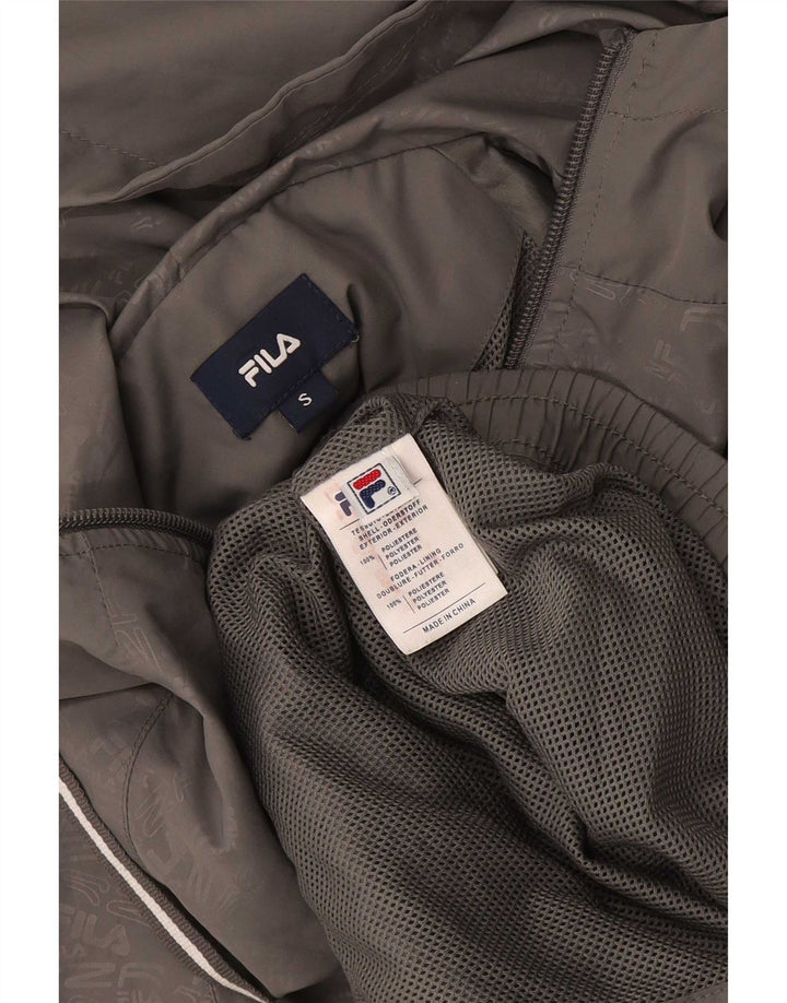 Fila Veste de survêtement à capuche graphique pour homme Petit gris Polyester