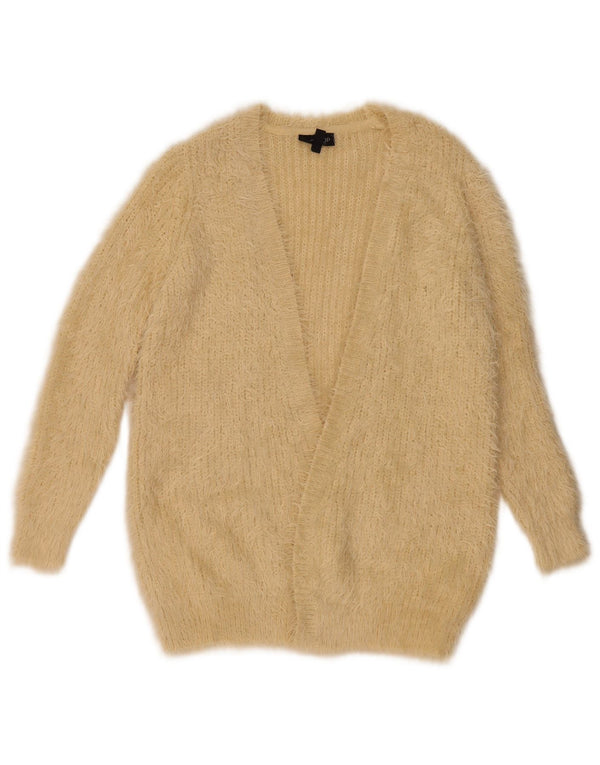 Topshop Pull Cardigan Ouvert pour Femme UK 8 Petit Nylon Beige