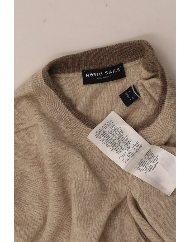 North Sails Pull Col Ras du Cou Homme Beige Moyen Polyamide