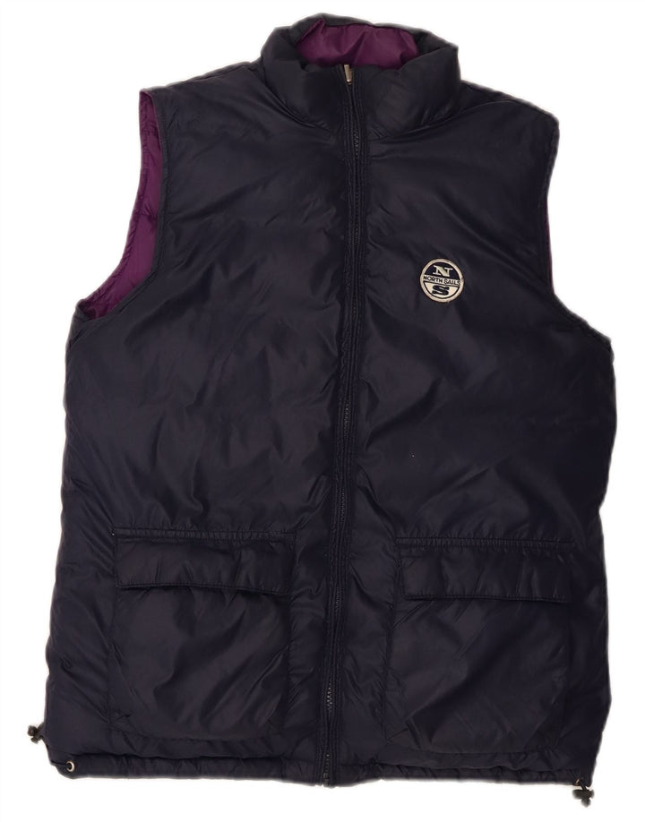 North Sails Gilet rembourré réversible pour femme UK 10 Small Violet Polyamide