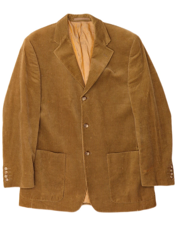 Douglas Veste blazer en velours côtelé à 3 boutons pour homme UK 40 Large Kaki Coton