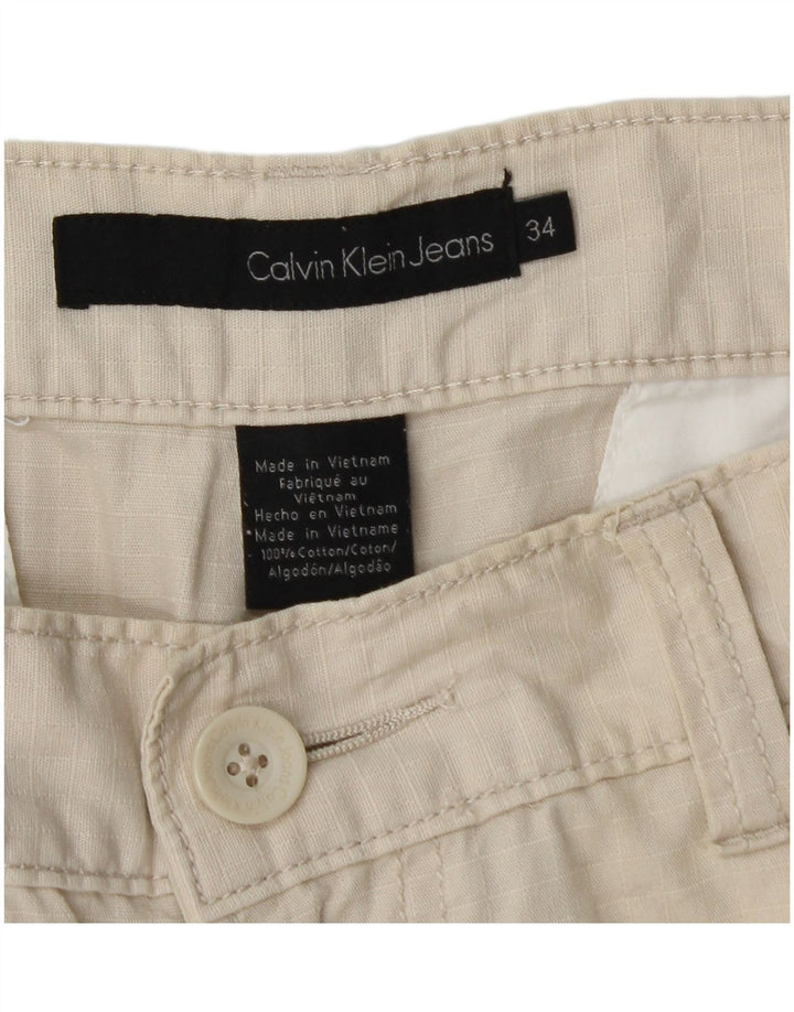 Calvin Klein Short cargo pour homme W34 Grand coton beige