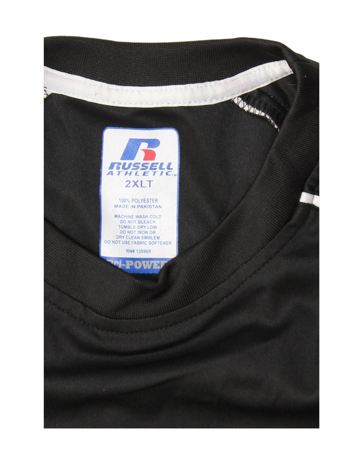 RUSSELL ATHLETIC T-Shirt Homme Haut 2XL Noir Colorblock Polyester