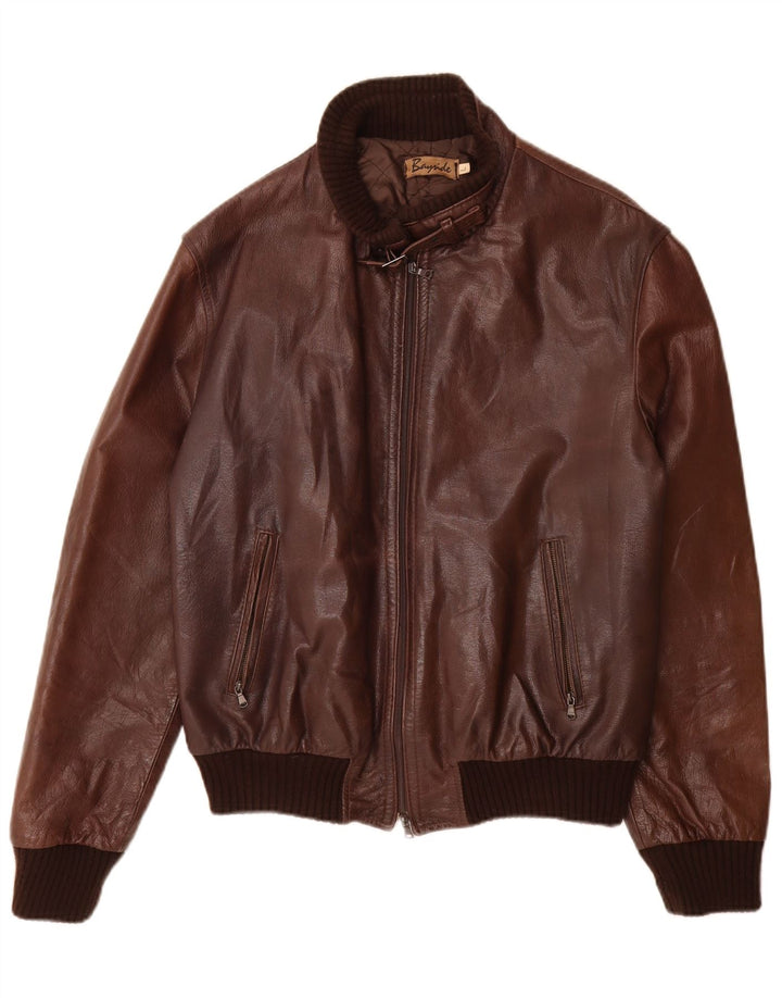Bayside Veste en cuir pour homme UK 40 Grand cuir marron
