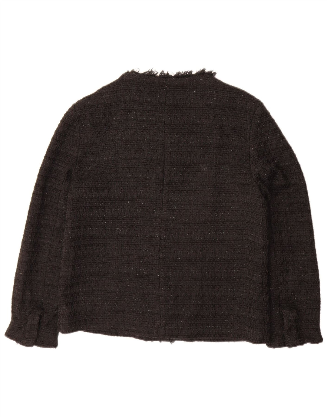 ZARA Femme Blazer Veste UK 12 Moyen Noir