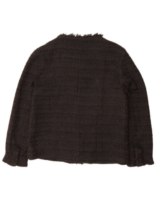 ZARA Femme Blazer Veste UK 12 Moyen Noir