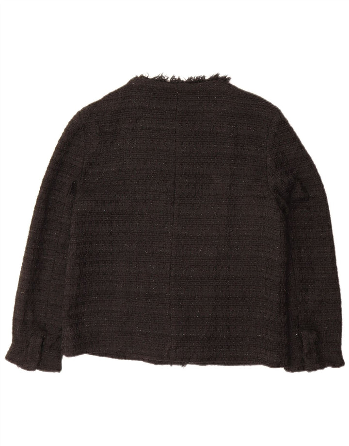 ZARA Femme Blazer Veste UK 12 Moyen Noir