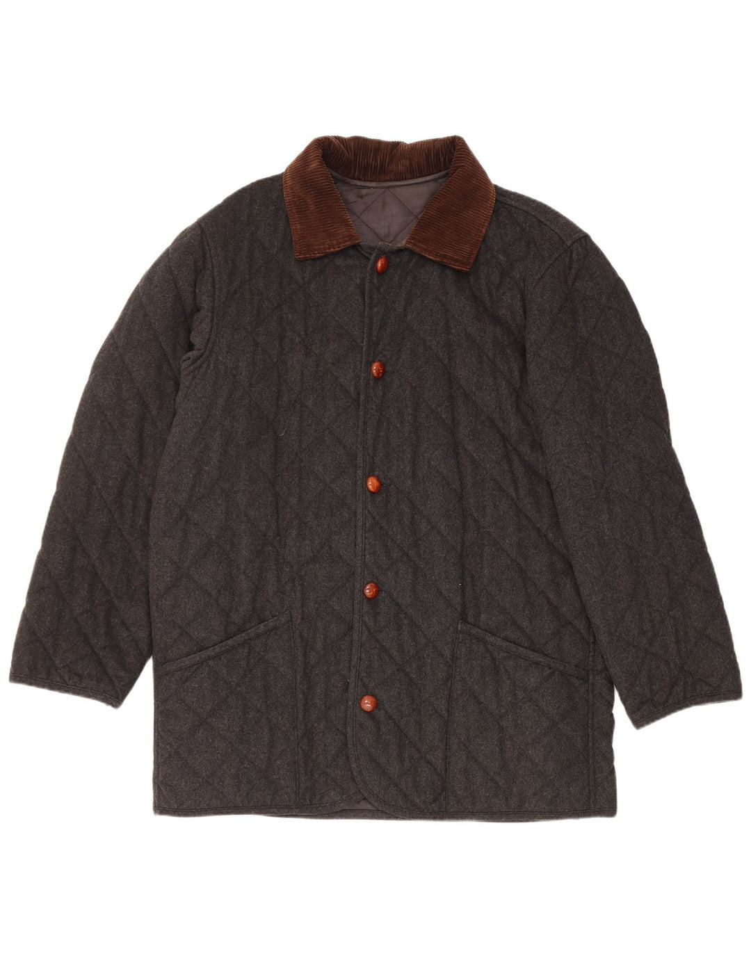 Norton & Wilson Manteau matelassé pour homme UK 40 Large Gris Colorblock Laine