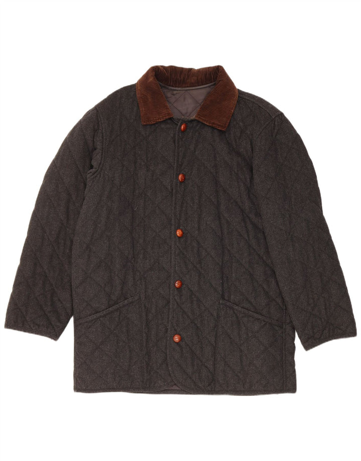 Norton & Wilson Manteau matelassé pour homme UK 40 Large Gris Colorblock Laine