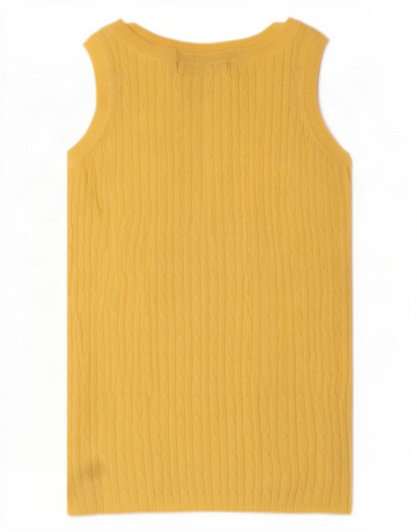 Zara Débardeur Femme UK 12 Jaune Moyen