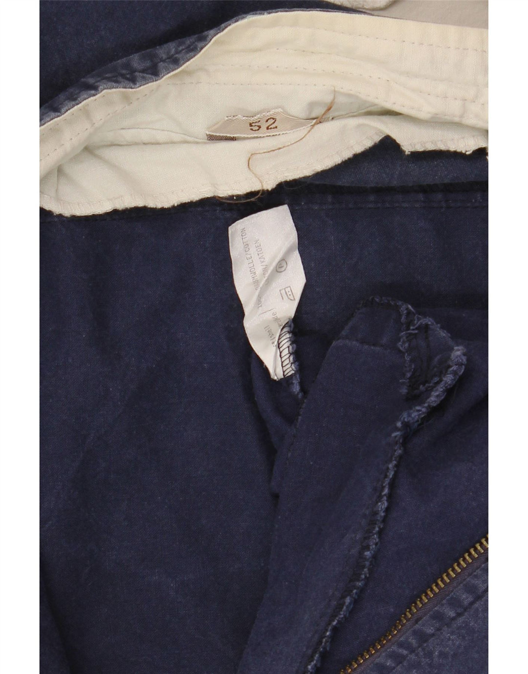 VINTAGE Veste Bomber Homme IT 52 XL Bleu Marine Colourblock Coton