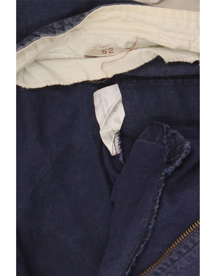 VINTAGE Veste Bomber Homme IT 52 XL Bleu Marine Colourblock Coton