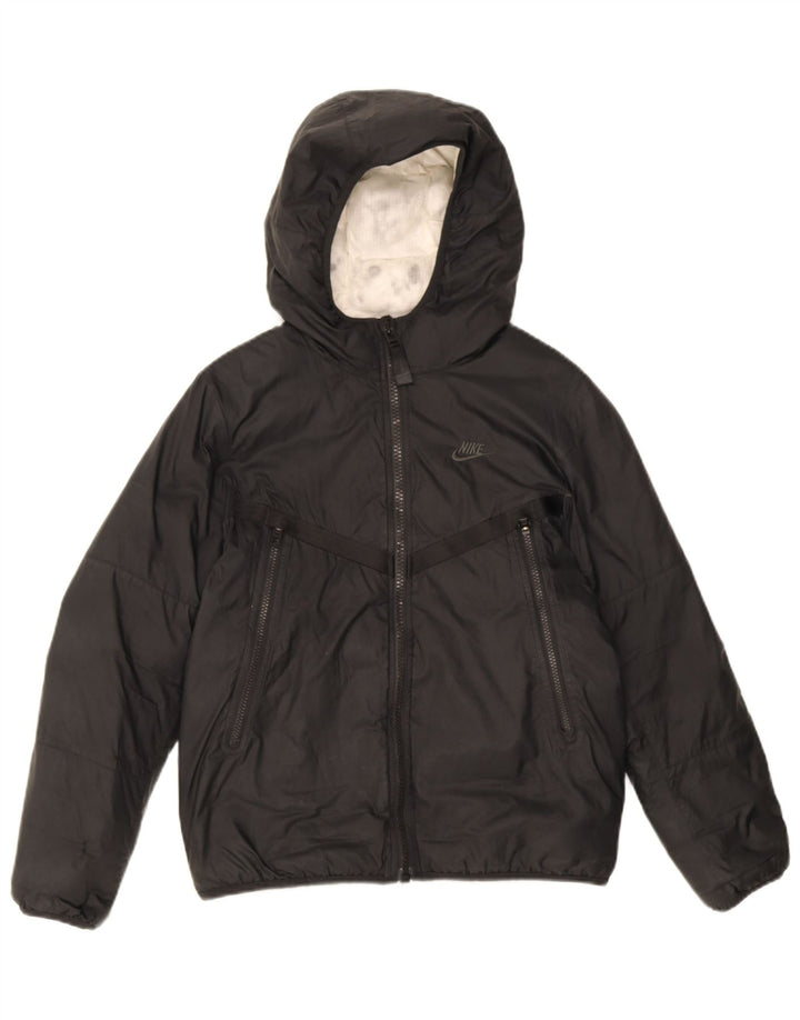 Nike Veste matelassée à capuche pour garçon 12-13 ans Large Noir Nylon